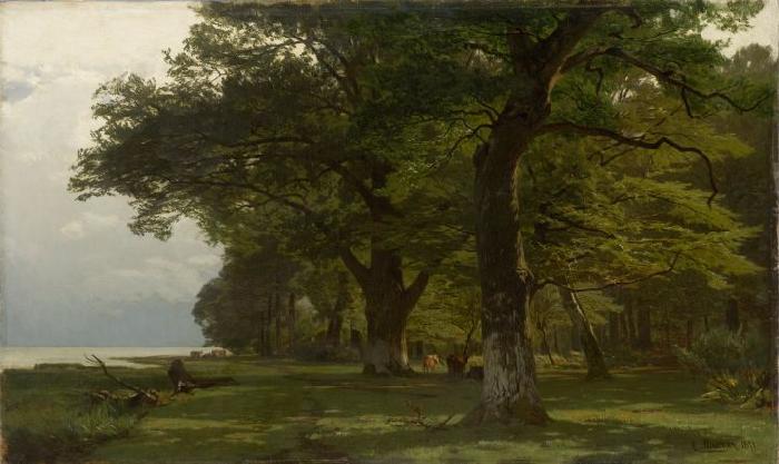 Eugen Ducker Herd Near a Forest oil painting image